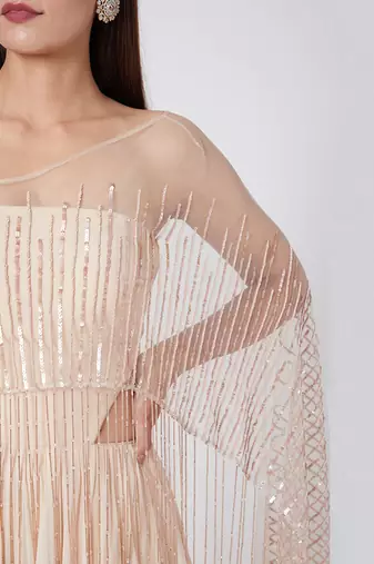 pastel peach gown