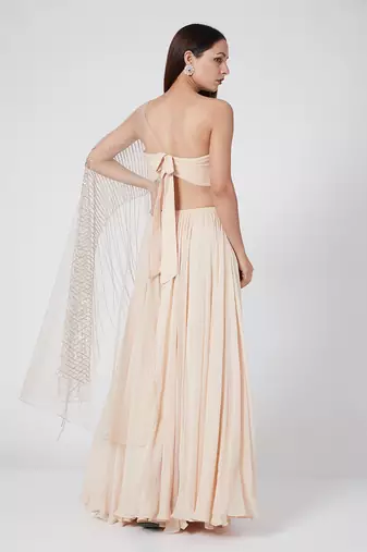 pastel peach gown