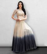 Ivory Ombre Lehenga with Crop Top