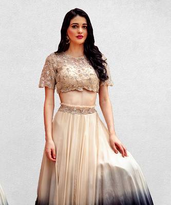Ivory Ombre Lehenga with Crop Top 2
