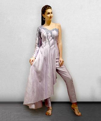 Purple One Shoulder Gown 1