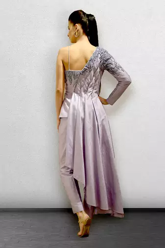Purple One Shoulder Gown