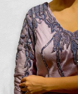 Purple One Shoulder Gown 4