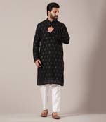 Black Chikankari Embroidered Kurta