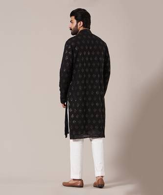Black Chikankari Embroidered Kurta 2