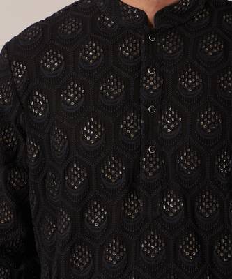 Black Chikankari Embroidered Kurta 3