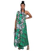 One Shouldered Floral Shibori Kaftan