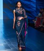 Persian Blue Siberian Sheer Saree