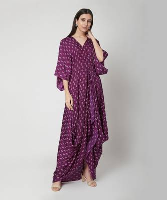 Violet draped dress 1