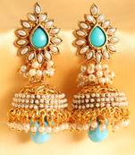 Lovely Gold Plated Aashiqui Turquoise Jhumkka 