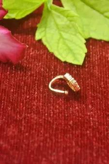 Gold Floral Designer Gold Plated diamond nose CLIPON nosering or nosepin