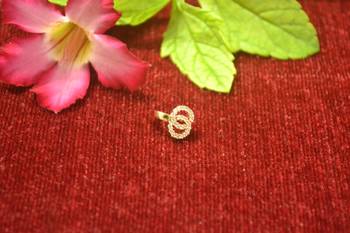 Gold Floral Designer Gold Plated diamond nose CLIPON nosering or nosepin 1