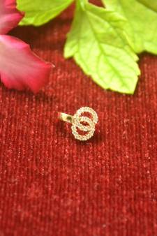 Gold Floral Designer Gold Plated diamond nose CLIPON nosering or nosepin