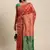 Red Woven Silk Blend Saree With Blouse