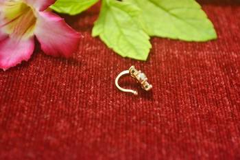 Sizzling gold floral diamond nose accessory clipon nosering or nosepin 2