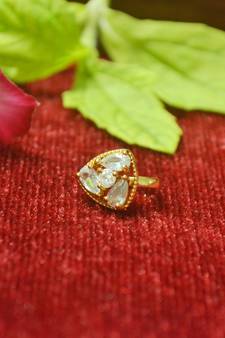 Sizzling gold floral diamond nose accessory clipon nosering or nosepin