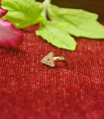 Twinkling gold floral diamond nose accessory clipon nosering or nosepin