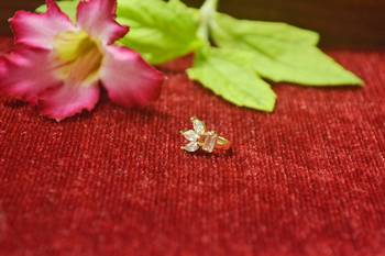 charming gold floral diamond nose accessory clipon nosering or nosepin 1