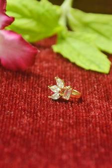charming gold floral diamond nose accessory clipon nosering or nosepin