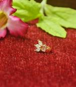 charming gold floral diamond nose accessory clipon nosering or nosepin