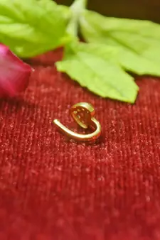 charming gold floral diamond nose accessory clipon nosering or nosepin