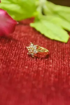  Twinkling chunky gold floral diamond nose accessory clipon nosering or nosepin
