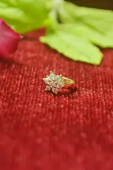  Charming gold floral diamond nose accessory clipon nosering or nosepin