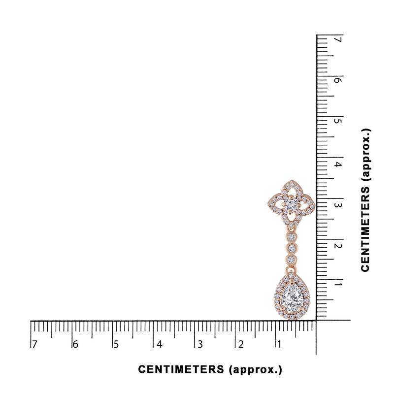 Rose Gold Plated Glittering Crystal AD Stone Dangle & Drop Earrings for Women & Girls 