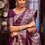 Purple woven banarasi silk saree with blouse