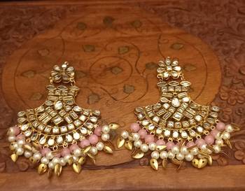 Copper Base Very Light Weight Handmade Kundan Gold Plated Earring Maangtika Combo Set Jewellery 4