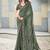 SAREE MALL Women's Georgette Grey Printed Designer Saree With Blouse Piece