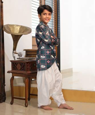Elephant Print Kurta with Patiala Salwar 2