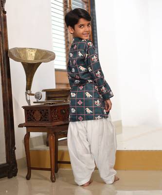 Elephant Print Kurta with Patiala Salwar 3