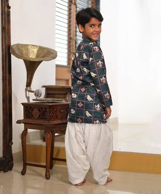 Elephant Print Kurta with Patiala Salwar 6