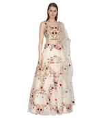 Ivory Organza Lehenga Set 