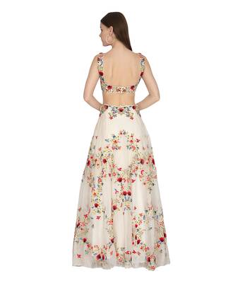 Ivory Organza Lehenga Set  3