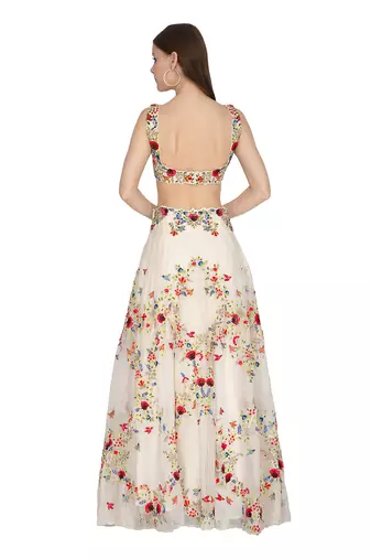 Ivory Organza Lehenga Set 