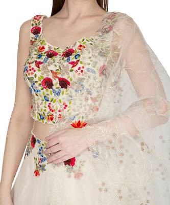 Ivory Organza Lehenga Set  4