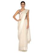 Ivory Chanderi Saree