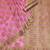 Pink woven organza saree with blouse