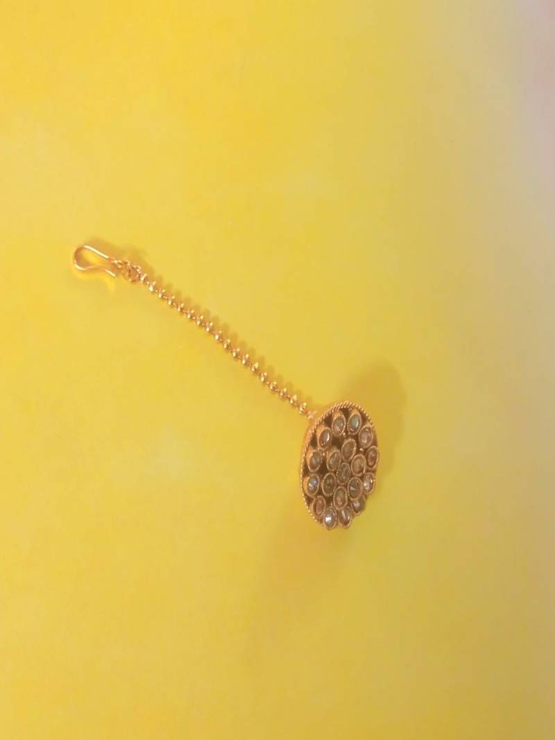 Gold Plated Designer Gold Traditional Maang Tikka