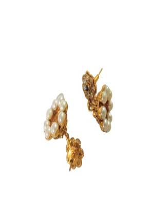 Gold Plated Designer Traditional White Beads Necklace Set 3
