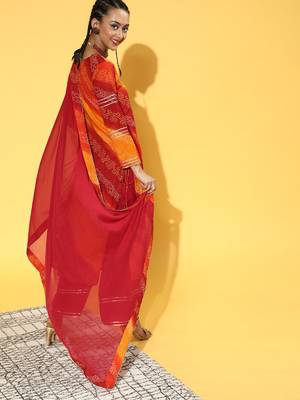 Indo Era Multi Tie & Dye Straight Kurta Palazzo With Dupatta Set 2