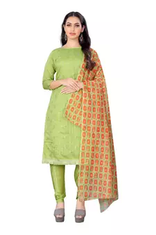 Green embroidered chanderi salwar