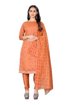 Peach embroidered chanderi salwar