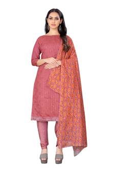 Pink embroidered chanderi salwar