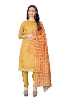 Beige embroidered chanderi salwar