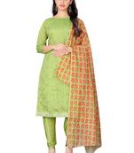Green embroidered chanderi salwar