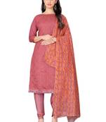 Pink embroidered chanderi salwar