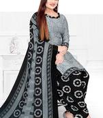 Grey printed crepe salwar